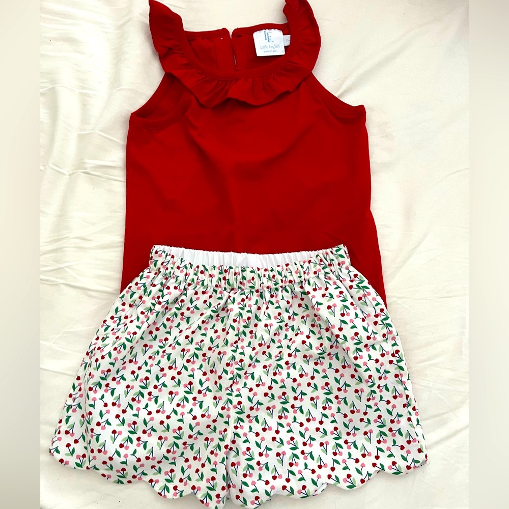 Little English NWOT size 7 cherry summer set